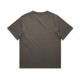A heavy faded tee in a muted olive colour with a relaxed fit. The back is plain with noticeable wear.