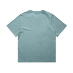 A teal heavy faded tee with a simple, unembellished back design and short sleeves.