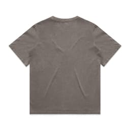 A faded grey T-shirt with a relaxed fit and short sleeves. The back is simple with no designs or logos.