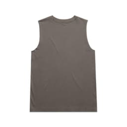 A sleeveless tank top in a faded olive green colour, featuring a plain back and a simple design.
