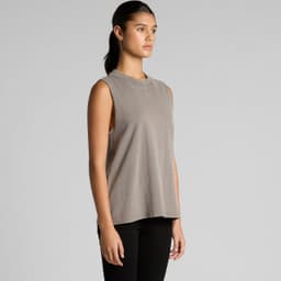 A sleeveless tank top in a faded grey colour, featuring a relaxed fit and no visible branding.