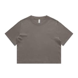 A heavy faded crop tee in a muted grey colour with a casual, relaxed fit and a basic crew neck design.