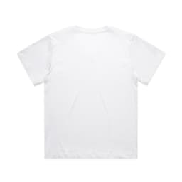 A white V-neck T-shirt with a back view, featuring a plain design and no visible branding.