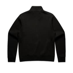 A dark green half-zip crew jumper with long sleeves and a high collar. The back view shows a simple design.