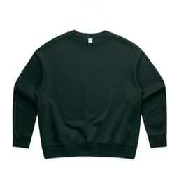 A dark green crew jumper with a relaxed fit and long sleeves, featuring a simple design.