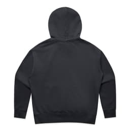 A black hoodie featuring a relaxed fit and a spacious hood, with no visible branding.