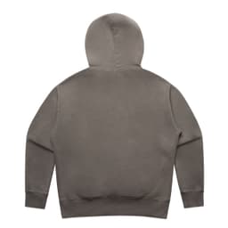 A faded green hoodie with a hood and long sleeves, featuring a simple and clean design.