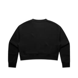 A black cropped jumper with long sleeves and a crew neck, featuring a simple design with no visible logos.