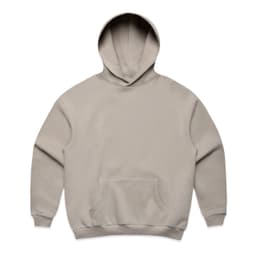 A beige hoodie featuring a spacious front pocket and a drawstring hood, with a simple design and no visible logos.