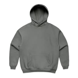 A grey hoodie featuring a front pocket and a hood, displaying a simple design with no visible logos.