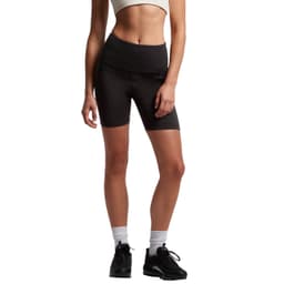 Active bike shorts in black, featuring a high waistband and a fitted design, displayed on a model.