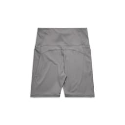 Active bike shorts in grey, featuring a smooth finish and a logo, designed for sports.