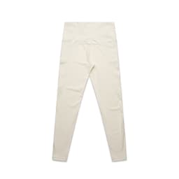 Active leggings in a light cream colour, featuring a smooth, fitted design and a waistband. Includes branding on the back.