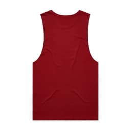 A red singlet tank top with a smooth back design and no visible logos or branding.