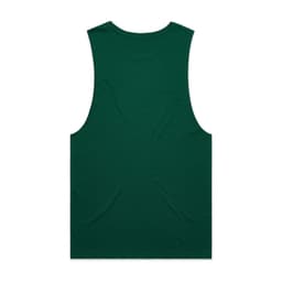 A green singlet tank top with a simple design and a logo on the back.