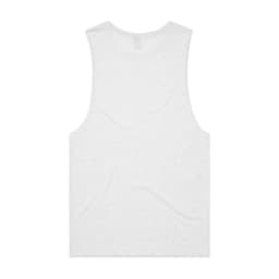 A plain white singlet tank top with a simple design and no visible branding on the back.