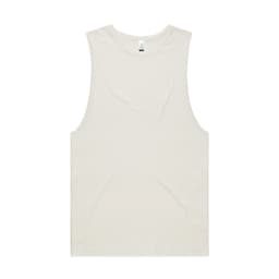 A plain, off-white organic tank top with a sleeveless design. It features a small logo.