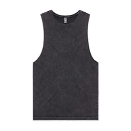 A stone wash black tank top with a classic sleeveless design and a subtle logo.