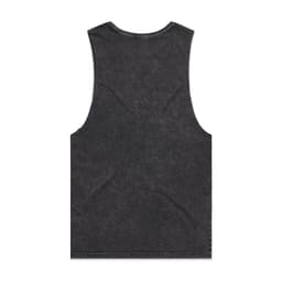 A stone wash black tank top with a sleeveless design. The back features a simple and clean look.