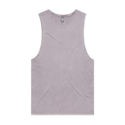 A light grey sleeveless tank top with a soft texture and a logo at the neck.