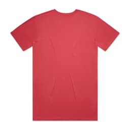 A red Basic Tee t-shirt displayed flat, showing the back view. The shirt features a logo.