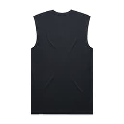 A black sleeveless tank top with a simple design and a logo. Lightweight and suitable for casual wear.