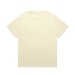 A plain, light cream heavy tee with a simple, unadorned back and a subtle texture.