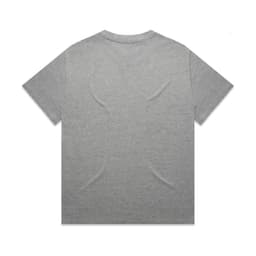 A grey Heavy Tee with a simple design and a logo on the back. Suitable for casual wear.