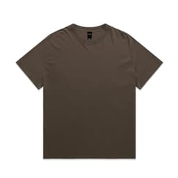 A solid brown heavy faded t-shirt with a classic crew neckline and short sleeves. It has a logo tag.