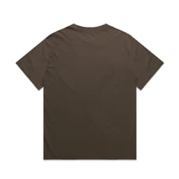 A heavy faded tee in a dark olive green colour, featuring a simple design with a logo on the back.
