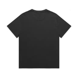 A black heavy faded tee with a relaxed fit and short sleeves. The back of the shirt is plain.