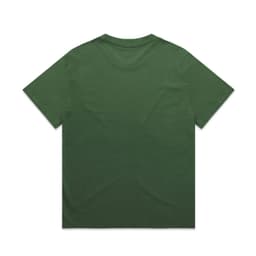 A green heavy faded tee with a simple design, featuring a logo on the back.