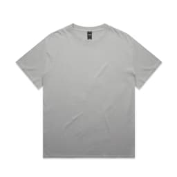 A grey T-shirt featuring a relaxed fit and a simple logo on the neckline. Ideal for casual wear.