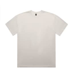 A light grey t-shirt with a classic fit, featuring a logo on the label. It has short sleeves and a round neckline.