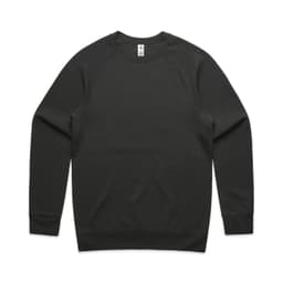 A black jumper with long sleeves and a crew neck design. The garment has a logo on the label.