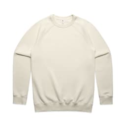 A cream-coloured jumper with long sleeves and a round neckline, featuring a logo.