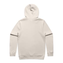 A beige hoodie with a hood and long sleeves. The back is plain with no visible logos or text.