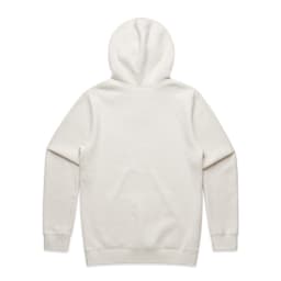 A cream-coloured hoodie featuring a hood and long sleeves. The back view shows the plain design.