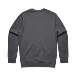 A grey hoodie featuring a simple design and a logo on the back.