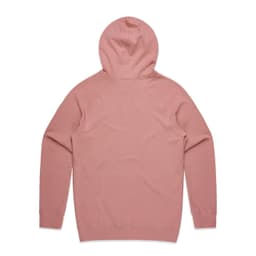 A pink hoodie with a hood and long sleeves, featuring a plain back design.