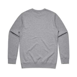A grey sweater featuring a simple design and long sleeves, with a plain back view.