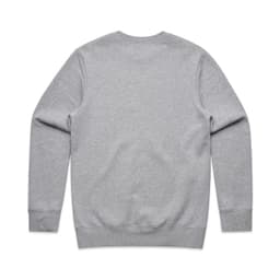 A light grey sweater with long sleeves and a rounded neckline. The back view shows a plain design with no additional details.