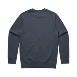 A dark grey jumper with long sleeves, featuring a classic crew neck design and no visible branding.