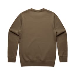 A brown jumper sweater with long sleeves and a round neckline, featuring a plain back and cuffs.