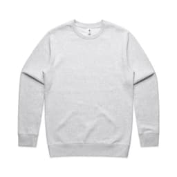 A light grey crew jumper with long sleeves. The design features a plain style and includes a logo.