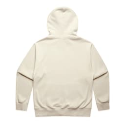 A heavy zip hoodie in a light beige colour, featuring a plain design and a hood.