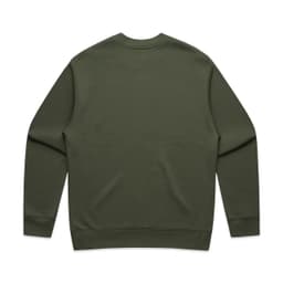 A green sweater with a simple design and a ribbed cuffs and hem, featuring no visible branding.