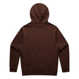 A brown hoodie with a hood, featuring a simple design and no visible text or logos.