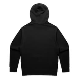 A black hoodie with a kangaroo pocket and a hood, featuring a simple design and no visible logos.