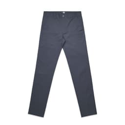 Standard pants in a dark grey colour. They feature a button closure and pockets, with a subtle logo present.